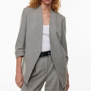 Babaton Aritizia Power Hip Gray open closure blazer